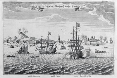 A view of the town and castle of Macao by English School